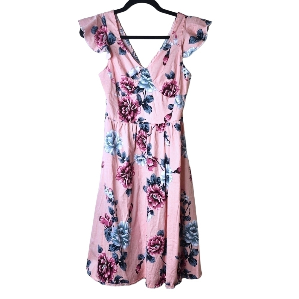 BLUSH PINK FLORAL DRESS